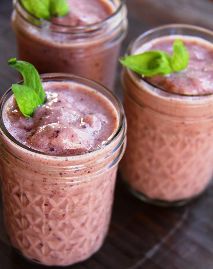 Strawberry Basil Smoothie: Fresh and herbaceous, this smoothie is slightly sweet and packed with protein!