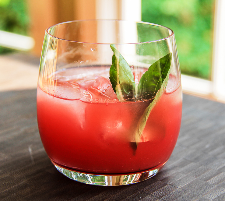 Watermelon Margarita with Basil