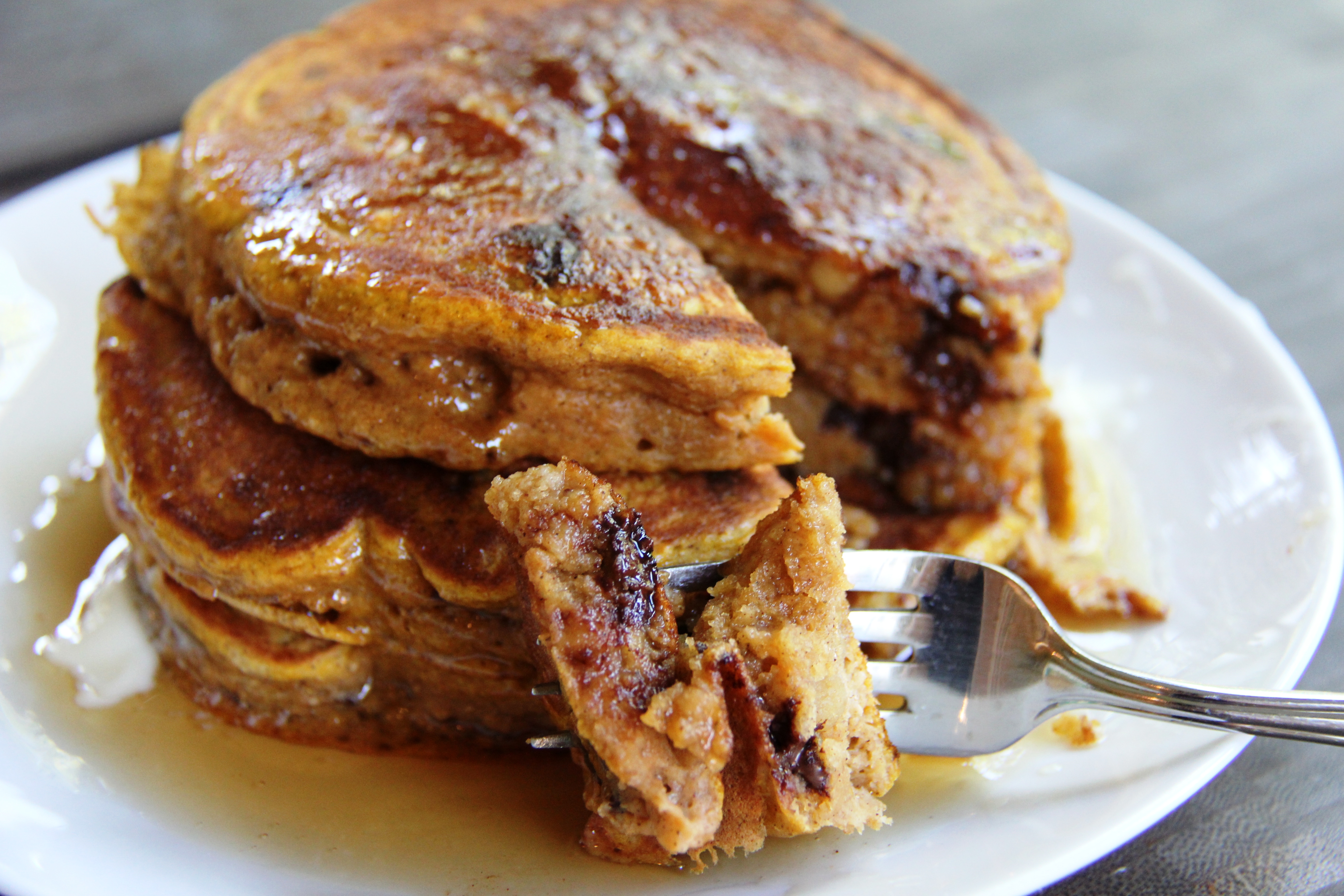 Pumpkin Chocolate Chip Walnut Pancakes - Sumptuous LivingSumptuous Living