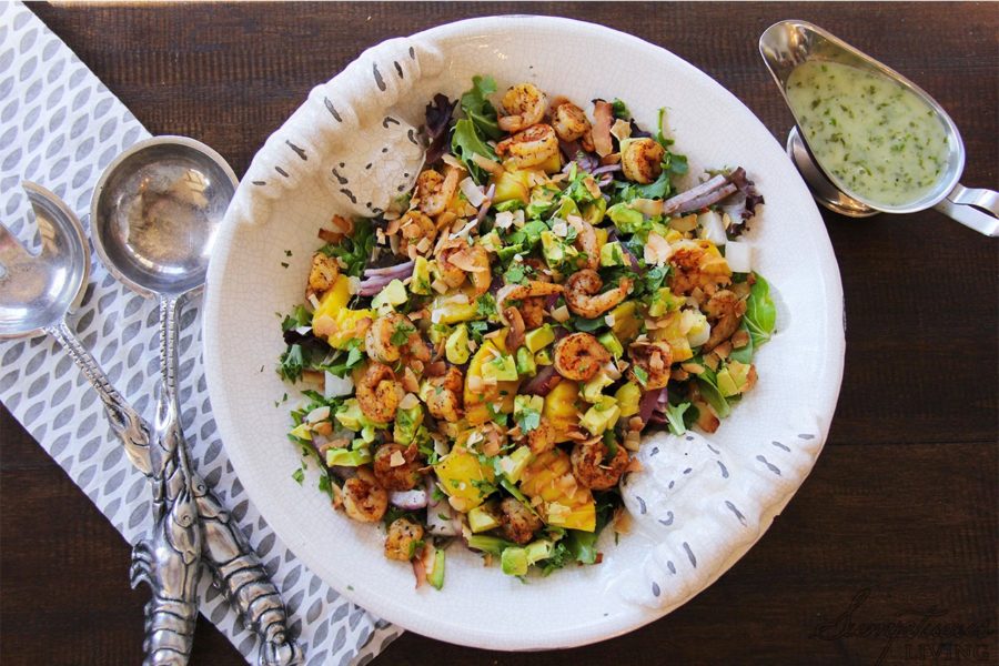 caribbean Shrimp Salad with dressing