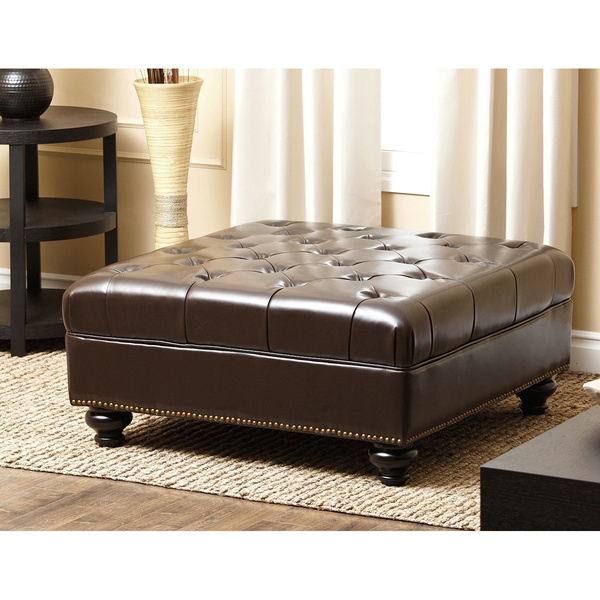 Abbyson frankfurt online leather storage ottoman