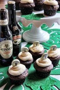 Guiness Cupcakes with Bailey's Frosting