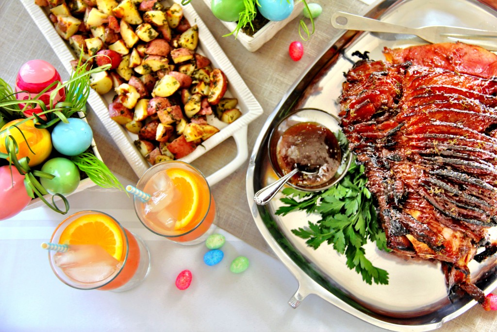 Easter Punch with Bourbon glazed ham
