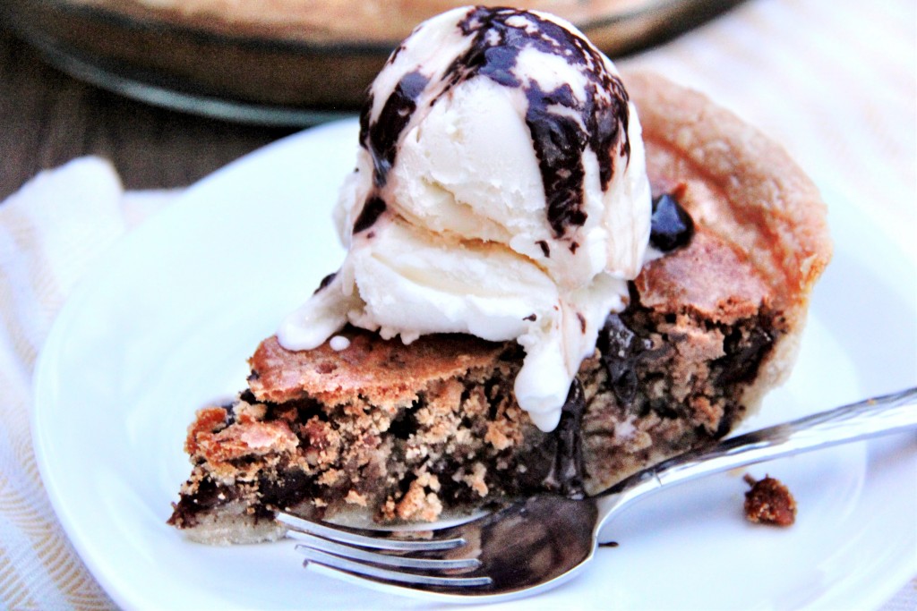 Slice of Chocolate Chunk Pecan Pie