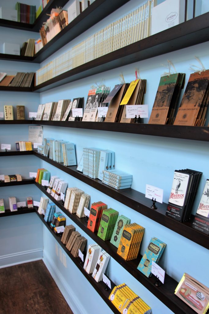 chocolate bar library at french broad chocolates