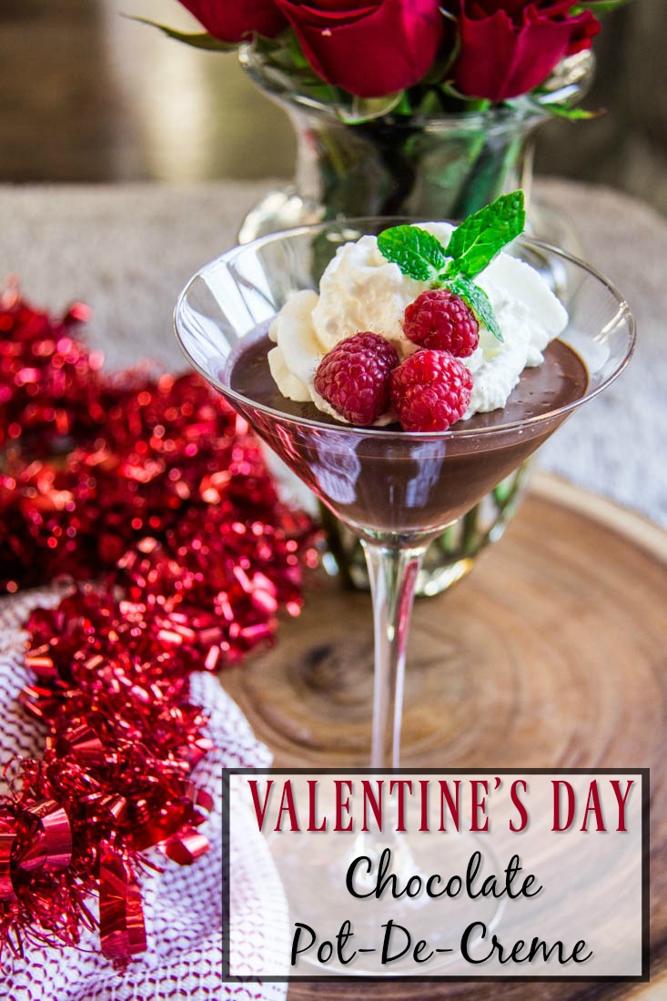 valentines day chocolate dessert with title