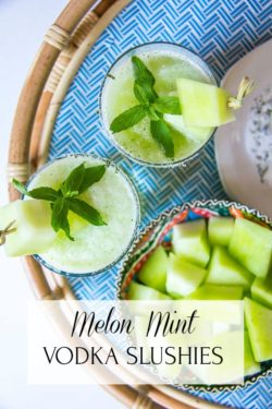 Melon Mint Vodka Cocktail with title