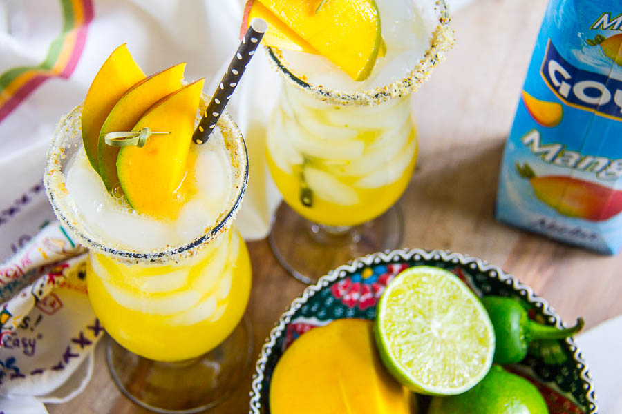 Mocktail Time! Mango Habanero Limeade with Citrus Jalapeno Rim