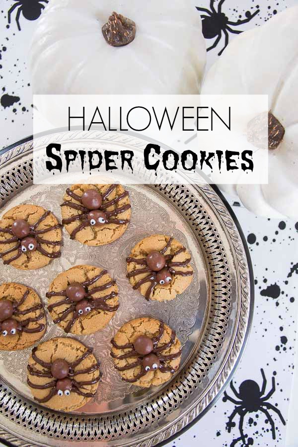 Halloween Spider Cookies Vertical with Title